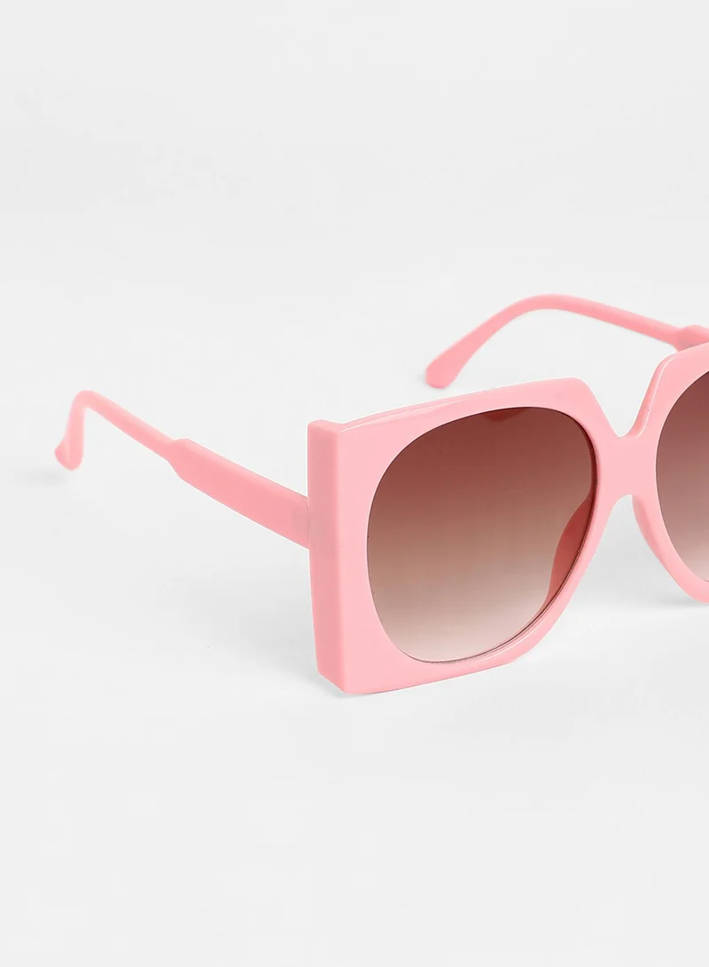 Haute Sauce The Block Oversized Sunglasses - Bubblegum Pink
