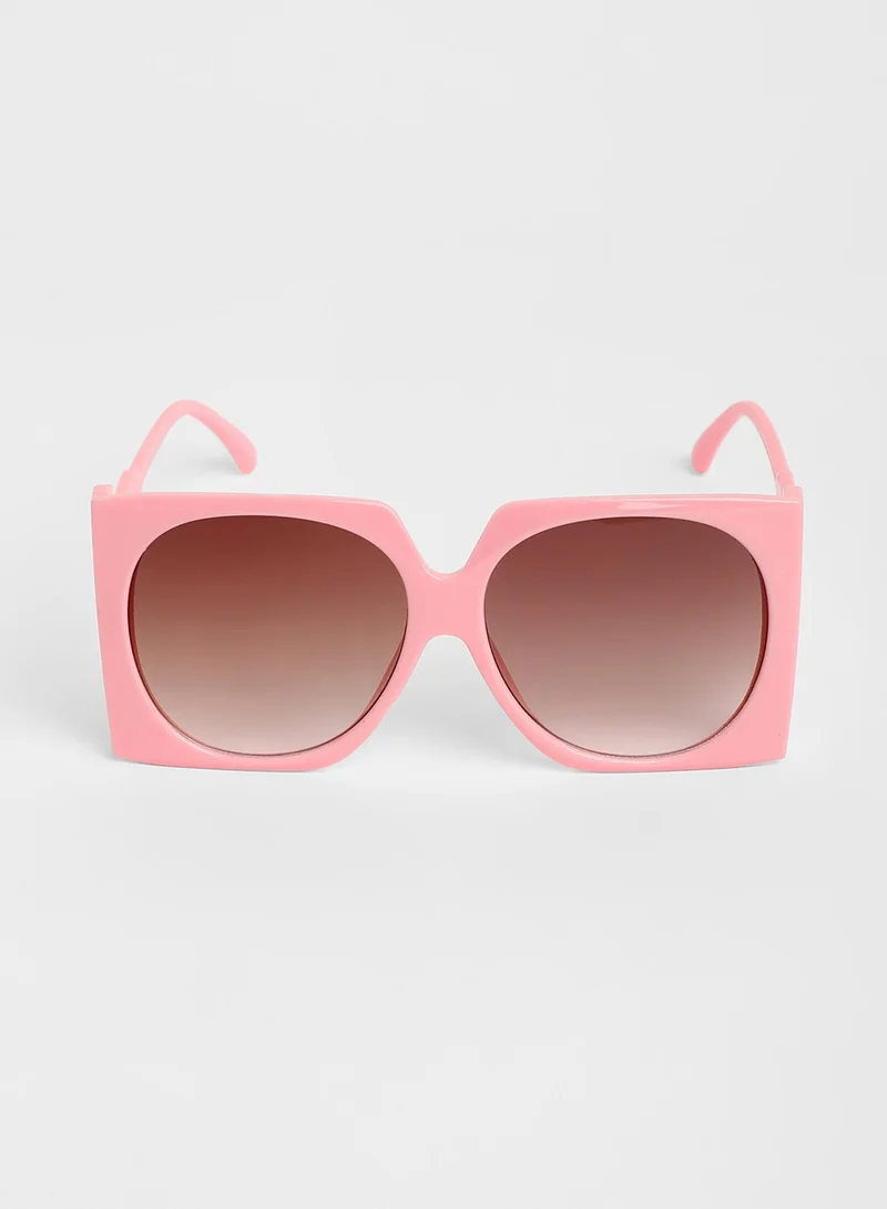 Haute Sauce The Block Oversized Sunglasses - Bubblegum Pink