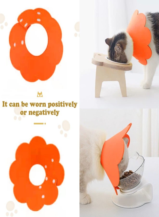 Dephnes 3Pcs Cat Recovery Collar Cat Protection Cones for Cats Sunflower Neck Cone Anti-Licking Recovery Collar to Prevent from Biting Scratching(Pink, Orange, Blue) (S) - Image 4