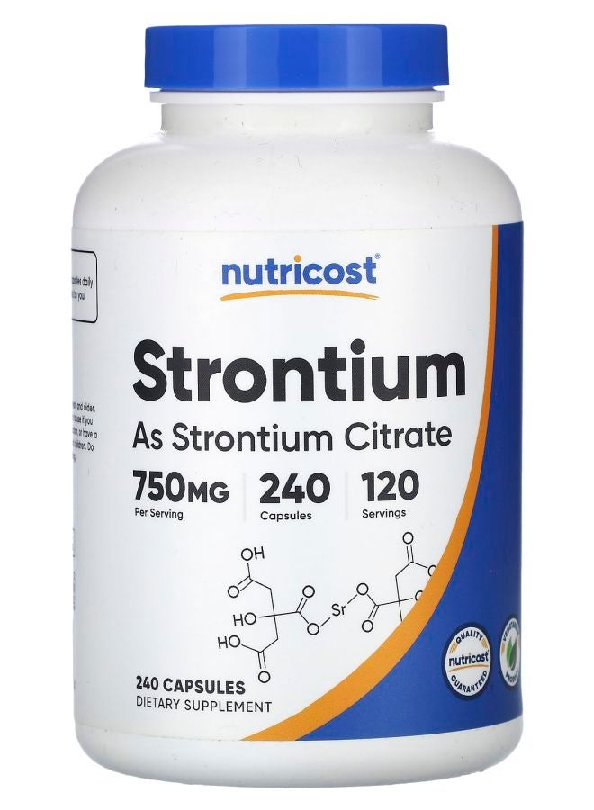 Nutricost Strontium 240 Capsules (375 mg per Capsule) - Image 1