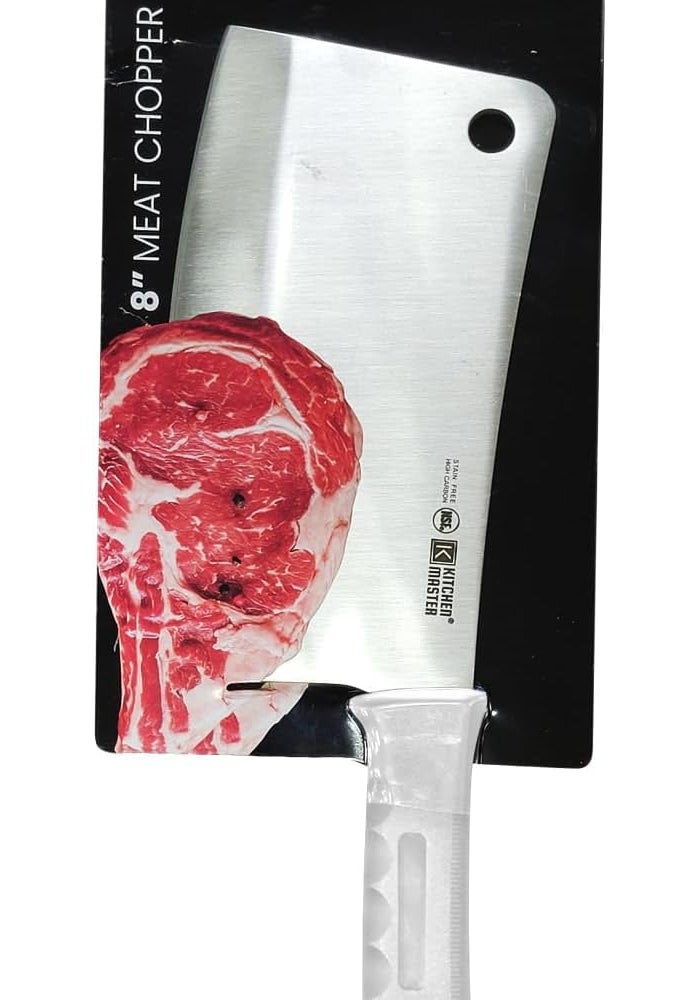Kitchen Master 8 Inch Stainless Steel Meat Cleaver - Professional Butcher Chopping Knife - Image 3