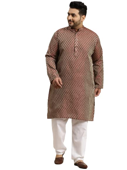 Sojanya Plus Since 1958 Mens Jacquard Silk Maroon Self design ONLY Long Kurta Size 54