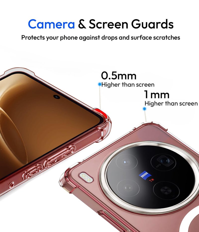 KAPAVER Essential Case for Vivo X300 MagSafe, Magnetic | Vivo X300 Back Cover (Bumper Clear) - Image 4