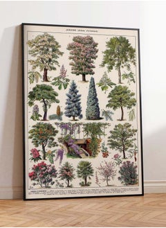 (Assembly frame) Ornamental Trees Poster Print, Trees Vintage Art Print, Vintage Floral Art, Botanical Art Print, Trees Wall Art Poster Print Sizes A2/A3/A4