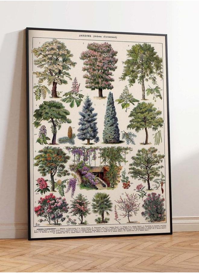Generic - (Assembly frame) Ornamental Trees Poster Print, Trees Vintage Art Print, Vintage Floral Art, Botanical Art Print, Trees Wall Art Poster Print Sizes A2/A3/A4 - Image 1