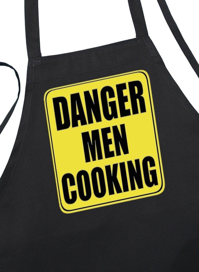CoolAprons Barbecue Apron Danger Men Cooking, Black, Funny Aprons For Guys, Outdoor Cooking Apron - Image 1