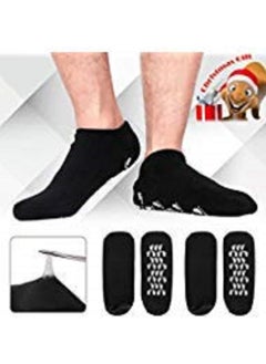 Generic Men's Specialized Moisturizing Gel Socks for Optimal Foot Nourishment and Comfort - 2-Pack Black US Size 10-15  - Image 1