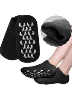 Generic Men's Specialized Moisturizing Gel Socks for Optimal Foot Nourishment and Comfort - 2-Pack Black US Size 10-15  - Image 2