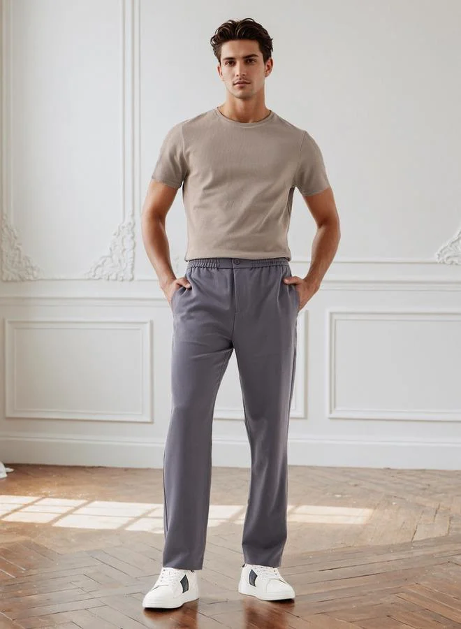 Iconic Iconic Men's Regular Fit Crew Neck Short Sleeves Textured T-shirt