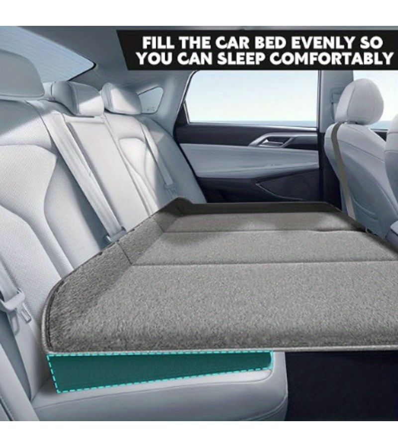 Ergonomic Car Seat Cushion and Flat Pad Black Heavy Duty Adjustable Backrest Noise Reducing for Travel Sedan SUV Truck - Image 2