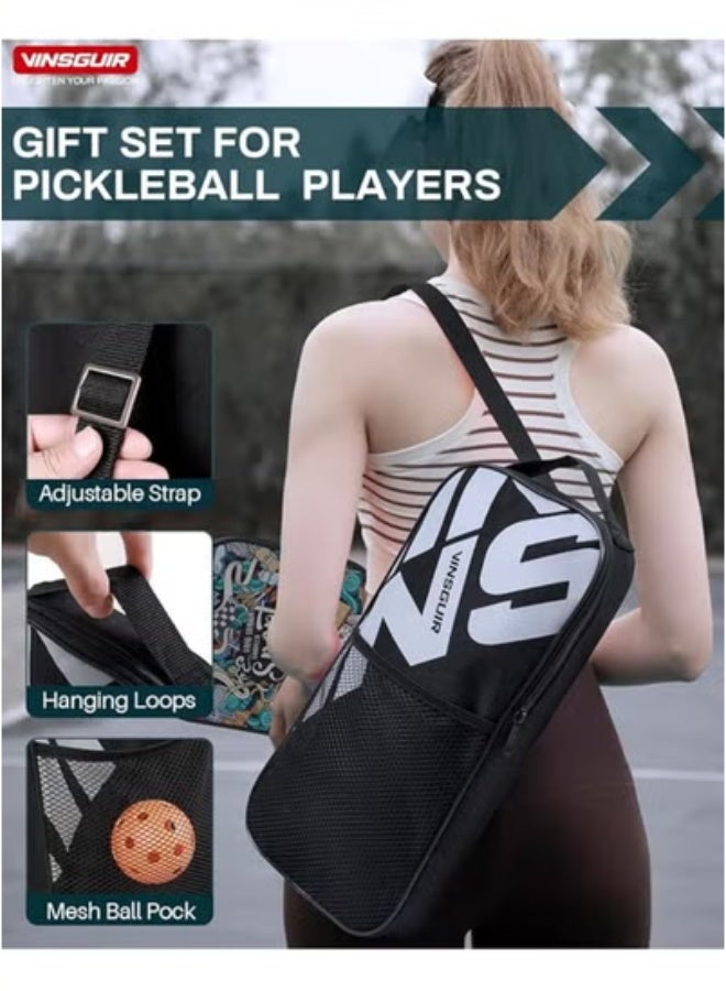عام مجموعة مضرب Pickleball ، USAPA Certified Pickleball Racket 2-Piece Set with 4 Pickleballs and Bag ، Pickleball Racket Women 's Beginner Gift  - Image 5
