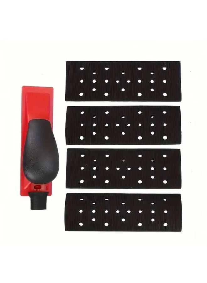 1 Set Adjustable Dust Free Hand Sander with 4pcs Backing Pads for Wood Polishing Sanding Block - Image 1
