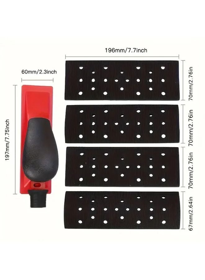 1 Set Adjustable Dust Free Hand Sander with 4pcs Backing Pads for Wood Polishing Sanding Block - Image 2