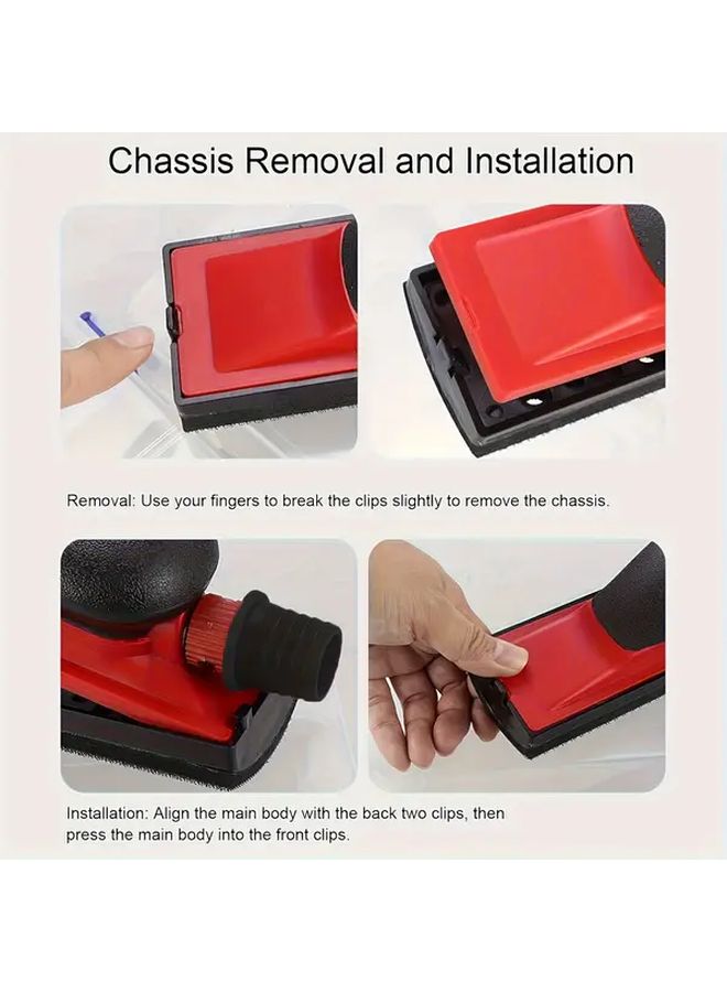 1 Set Adjustable Dust Free Hand Sander with 4pcs Backing Pads for Wood Polishing Sanding Block - Image 4