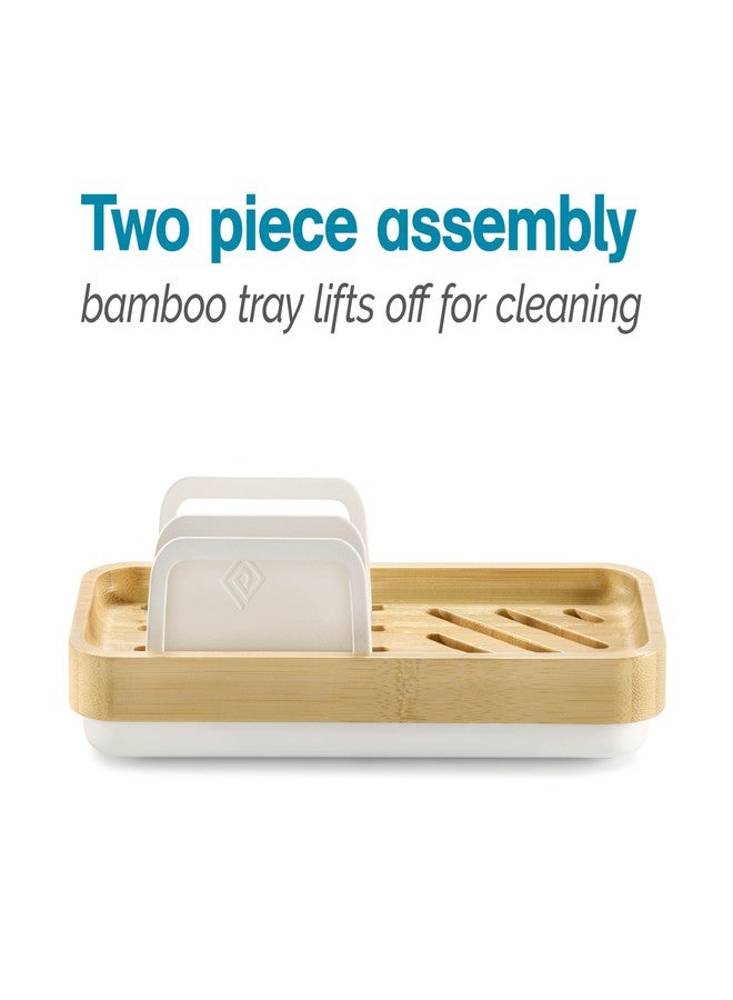 Polder Harmony Sink Caddy, Brush and Sponge Holder for Kitchen Sink, Sturdy Rack with Drain Openings, Kitchen Essentials, 8.75" x 4" x 2.5", White - Image 4