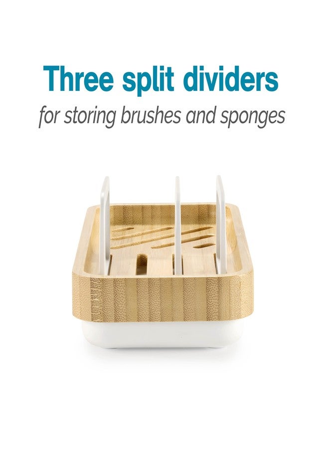 Polder Harmony Sink Caddy, Brush and Sponge Holder for Kitchen Sink, Sturdy Rack with Drain Openings, Kitchen Essentials, 8.75" x 4" x 2.5", White - Image 5