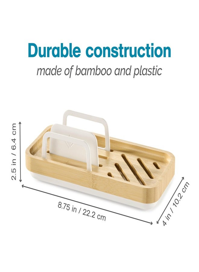 Polder Harmony Sink Caddy, Brush and Sponge Holder for Kitchen Sink, Sturdy Rack with Drain Openings, Kitchen Essentials, 8.75" x 4" x 2.5", White - Image 2