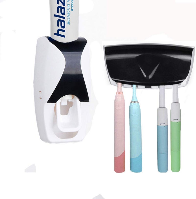 Puffin™ Squeezer Kit Wall Mounted 5 Toothbrush Holder with Automatic Toothpaste Dispenser Multi Color - Image 1