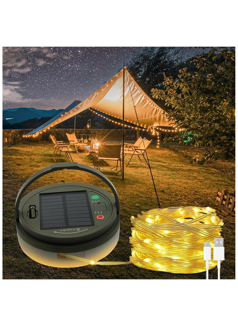 Chocisong Camping Lights, 6 in 1 Quick Storage Rechargeable Tent Lights 10M Fairy Lights with 8 Lighting Modes, Hanging Waterproof Portable LED Lamp for Outdoor Patio Awning Garden Party  - Image 1
