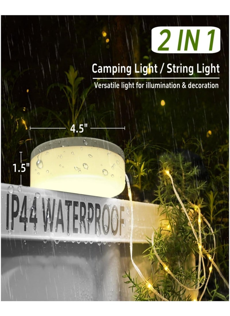 Chocisong Camping Lights, 6 in 1 Quick Storage Rechargeable Tent Lights 10M Fairy Lights with 8 Lighting Modes, Hanging Waterproof Portable LED Lamp for Outdoor Patio Awning Garden Party  - Image 4