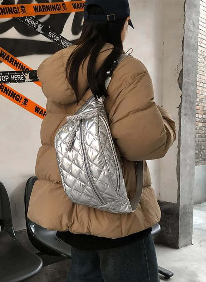 Take Two  Take Two Metallic Texture Zip Closure Crossbody Bag for Women | Best Price UAE