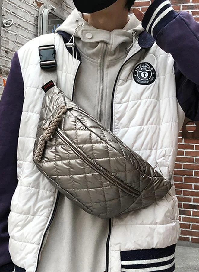 Take Two  Take Two Metallic Texture Zip Closure Crossbody Bag for Women | Best Price UAE