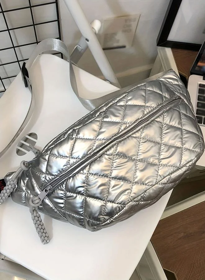 Take Two Take Two Metallic Texture Zip Closure Crossbody Bag
