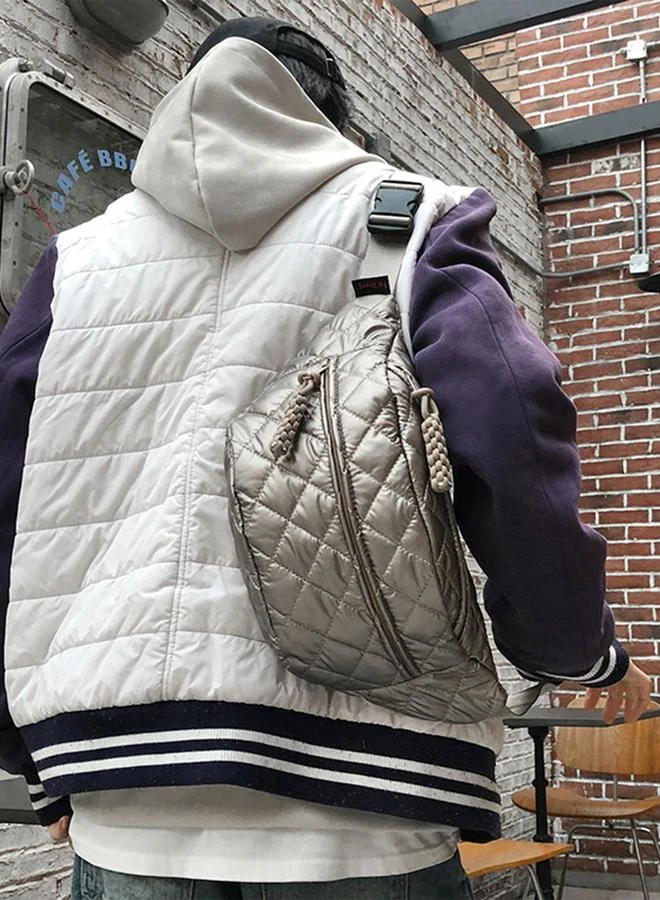 Take Two  Take Two Metallic Texture Zip Closure Crossbody Bag for Women | Best Price UAE