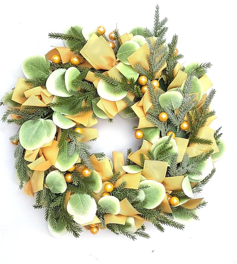 Forty Wings Forty Wings Designer Heavy Pine Berry Leaf Christmas Xmas Wreath Holiday Door Decorations Xmas Wall Wreath Christmas Welcome Wreath Christmas Decor  - Image 2
