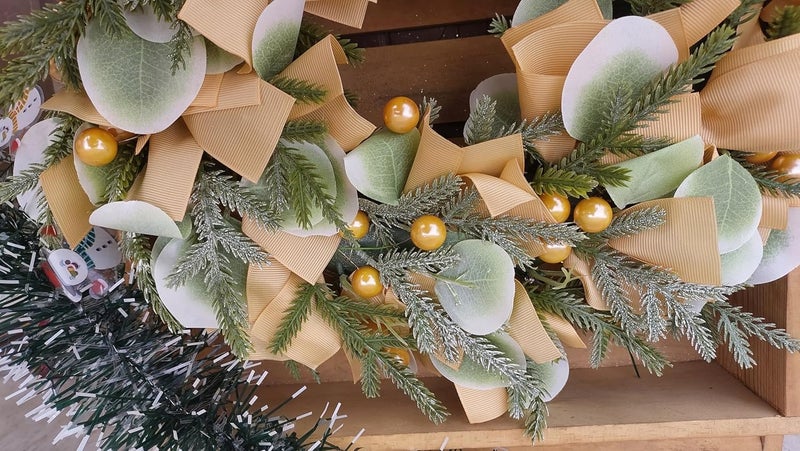 Forty Wings Forty Wings Designer Heavy Pine Berry Leaf Christmas Xmas Wreath Holiday Door Decorations Xmas Wall Wreath Christmas Welcome Wreath Christmas Decor  - Image 3