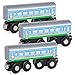Orbrium 3 Pcs Large Wooden Railway Express Coach Cars Compatible with Thomas Friends PushAlong The Tank Engine Brio Chuggington Wooden Train - Image 3