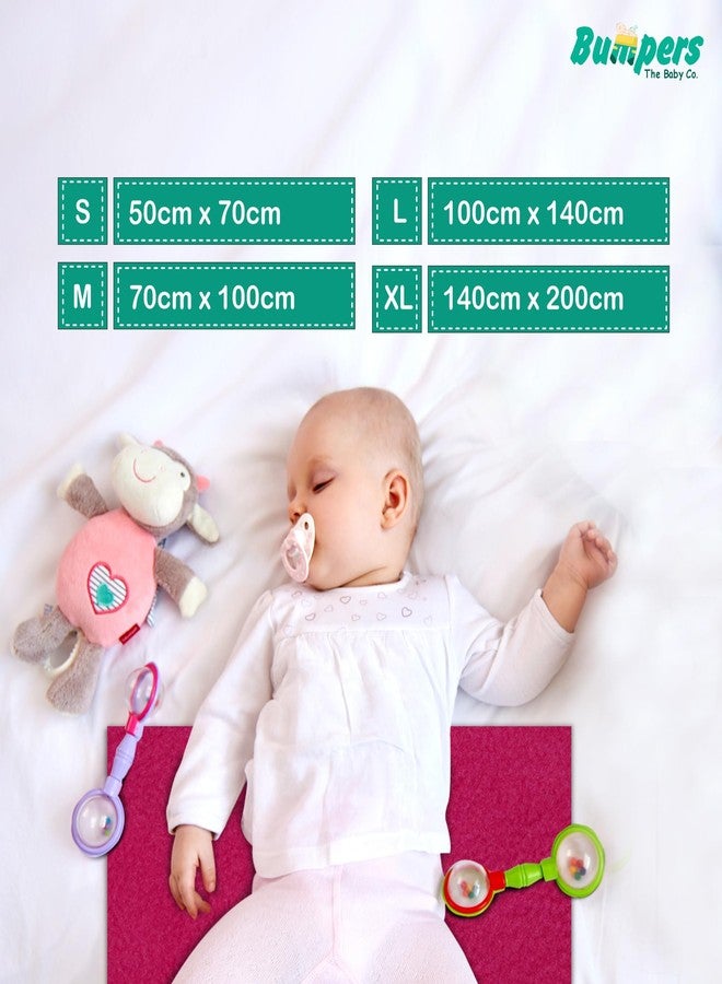 Bumpers The Baby Co. واقيات سرير الأطفال، سريعة الجفاف وماصة، مضادة للتكتل، مصنوعة من البوليستر والقطن، مقاومة للماء (لون وردي راني، بنفسجي، رمادي، صغير (70 × 50 سم)، عبوة من 3 قطع) - Image 4
