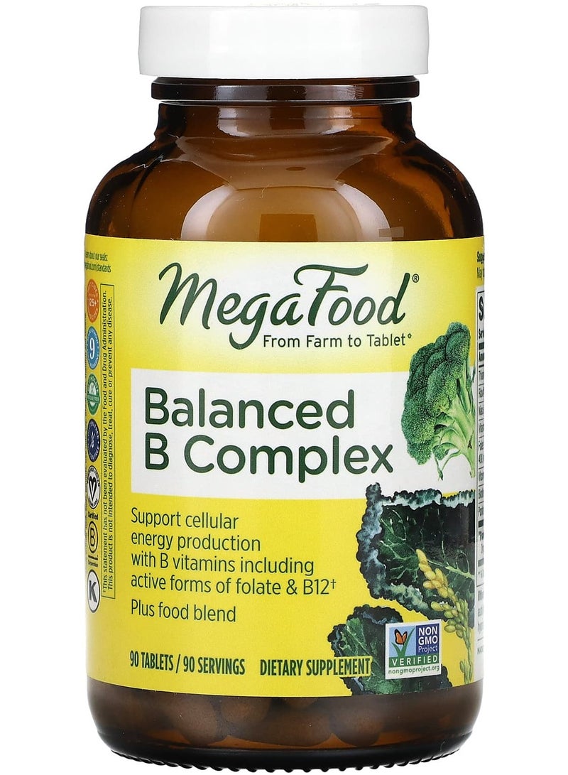 MegaFood فيتامين ب المركب المتوازن، 90 قرص