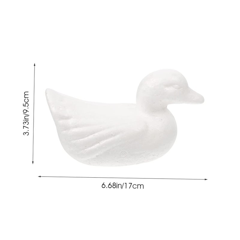 Unfinished White Foam Duck Shapes Craft Balls for Kids Party Decorations and Creative DIY Projects 5 Pack - Image 3