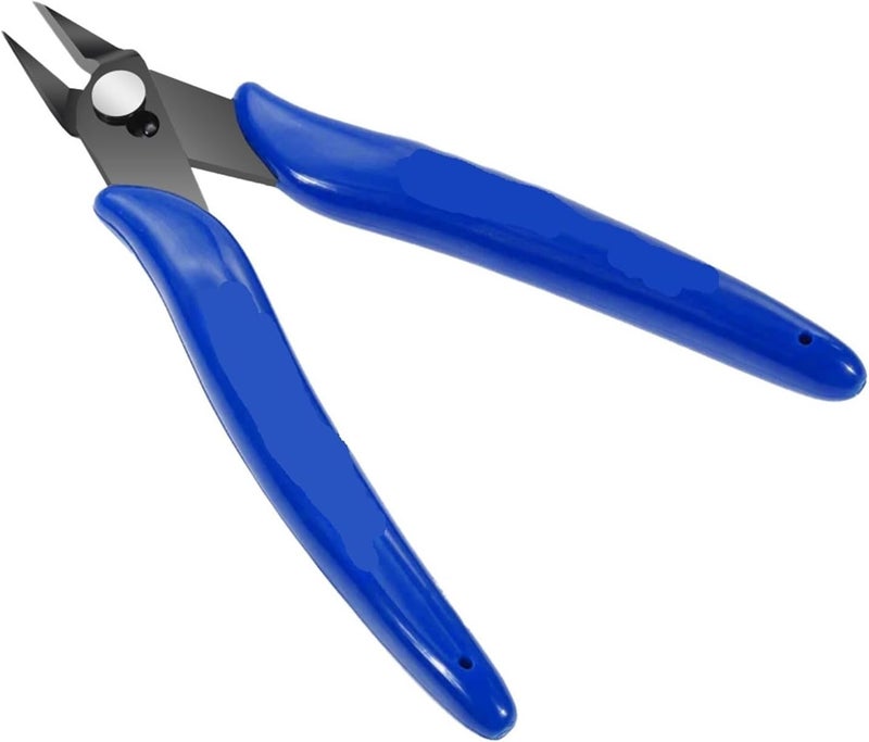 شراء سريع ميسور 170 أداة قطع جانبي صغير أزرق من نوع القاطع المسطح، كماشة قطع الأسلاك الكهربائية والكابلات المعدنية، أداة مريحة ومتينة (3 قطع) يوسع نطاق الاستخدام - Image 1