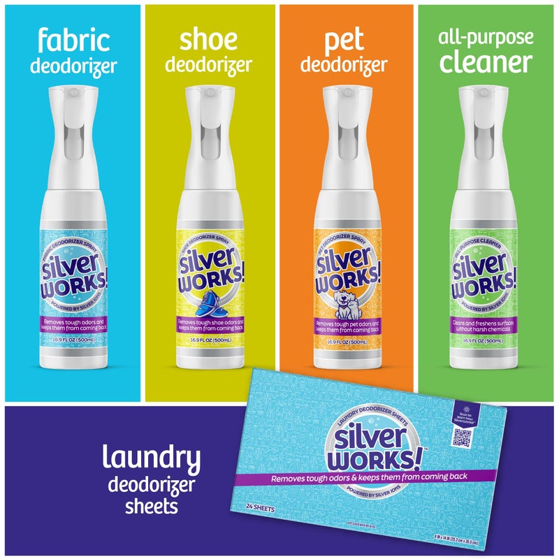SilverWorks! Fabric Spray Odor Eliminator For Home - Powerful, Natural Silver Ion Deodorizing Technology - Clothes, Furniture And Couch Deodorizer Odor Eliminator And Refresher Spray -16.9oz - Image 3
