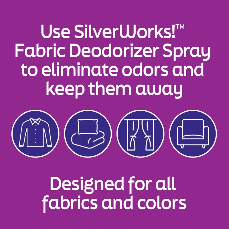 SilverWorks! Fabric Spray Odor Eliminator For Home - Powerful, Natural Silver Ion Deodorizing Technology - Clothes, Furniture And Couch Deodorizer Odor Eliminator And Refresher Spray -16.9oz - Image 4