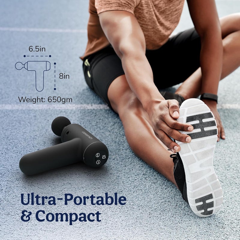 CARESMITH مسدس تدليك Charge Boost Max مع شاشة تعمل باللمس | آلة تدليك لتخفيف آلام الجسم | جهاز تدليك بـ 10 سرعات، أسود - Image 4