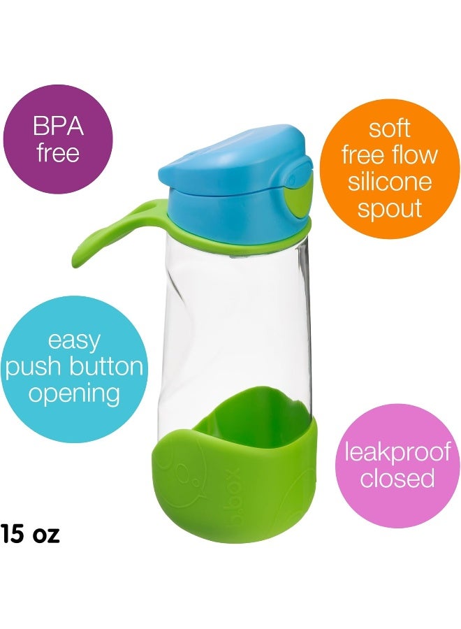 b.box 15 oz Sport Spout Kids Water Bottle for School, Sports, Travel, Daycare. Leakproof, Spill Proof, Dishwasher Safe. Easy Grip Triangle Shape, Durable Tritan Material. BPA Free. - Image 3