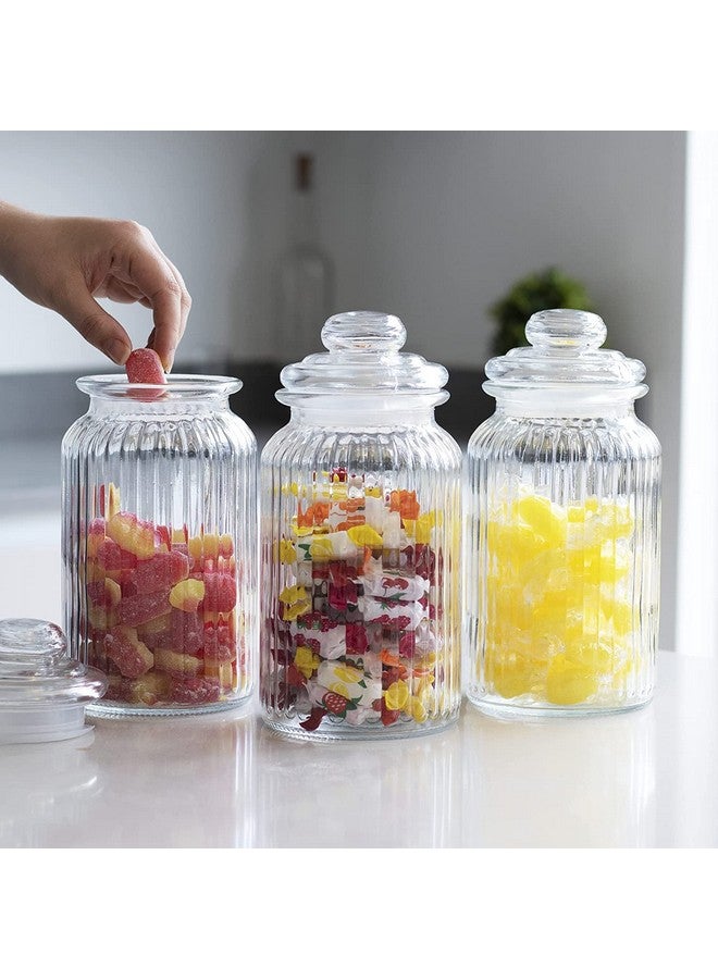 Ash & Roh® 1500 ML Glass Storage Jars - Clear Glass Jars with Airtight Lids airtight glass Kitchen Jars for Canning, Fermenting (2 PACK) - Image 2