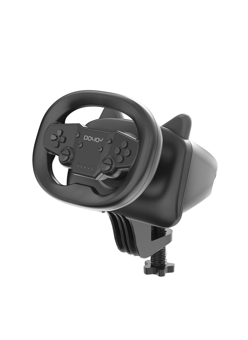 DOYO Wireless Gaming Racing Wheel with Cat Ear Light, Bluetooth Wired Dual-Mode Steering Wheel for Nintendo Switch, PC, PS4, PS3, ios/Android mobile phones, Tablets Black  - Image 1
