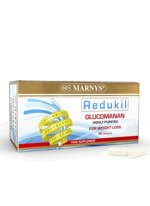 Marnys Redukil - Glucomannan - for Weight loss & Appetite Control - Supports Satiety & Digestive Health - 60 Capsules