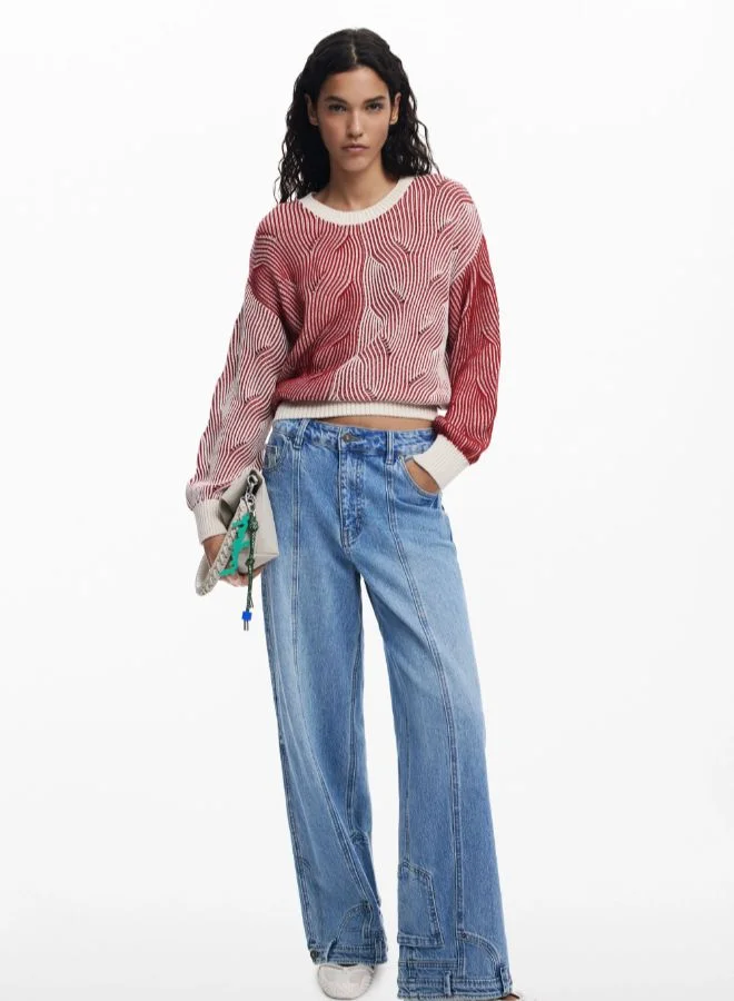 DESIGUAL Two-tone knit sweater