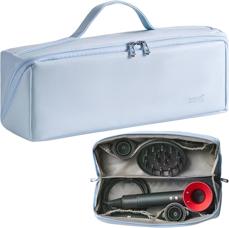 Veki Travel Storage Case for Dyson Airwrap Styler, Large Opening Travel Storage Bag Compatible for Shark Flexstyle Air Styling & Drying System, Portable Carrying Organizer for Hair Curler (Blue)