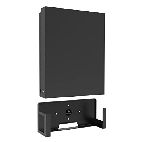 Monzlteck Wall Mount for Xbox One X (Not Fit for One Original)，All Metal Vertical Hanging On Wall with Power Botton Left/Right,Wall Shelf Bracket for X1X - Image 1