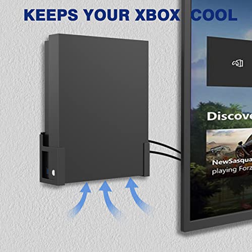 Monzlteck Wall Mount for Xbox One X (Not Fit for One Original)，All Metal Vertical Hanging On Wall with Power Botton Left/Right,Wall Shelf Bracket for X1X - Image 4