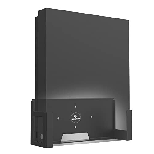 Monzlteck Wall Mount for Xbox One X (Not Fit for One Original)，All Metal Vertical Hanging On Wall with Power Botton Left/Right,Wall Shelf Bracket for X1X - Image 3