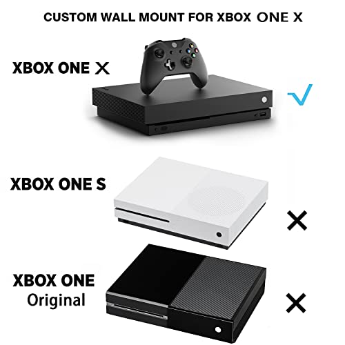 Monzlteck Wall Mount for Xbox One X (Not Fit for One Original)，All Metal Vertical Hanging On Wall with Power Botton Left/Right,Wall Shelf Bracket for X1X - Image 5
