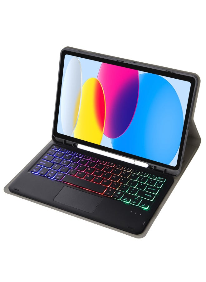 Protective Case Wireless Keyboard For Ipad 10th Gen 10.9.7 Tablet Compatible Ipad Pro 11 Magnetic Suction Smart Control For 9-Color:Dark Blue Leather Case + Round Key Cap Keyboard-Applicable Model:i