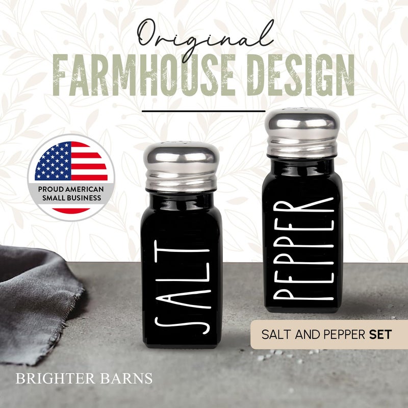 Brighter Barns Black Salt and Pepper Shakers Set by Brighter Barns - Cute Kitchen Decor - Gothic or Halloween Kitchen Decor - Glass Shaker with Stainless Steel Lid for Home, Restaurant, Gifts (Black) - Image 4